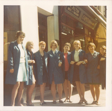A photograph showing staff from the bank
